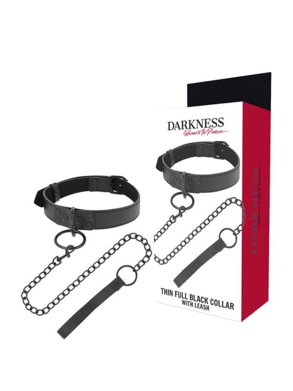 Darkness - Collana Nera Con Catena - DARKNESS BONDAGE - Collari e Guinzagli | erosidea.com