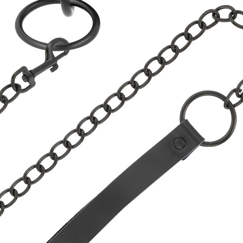 Darkness - Collana Nera Con Catena - DARKNESS BONDAGE - Collari e Guinzagli | erosidea.com