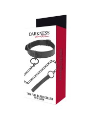 Darkness - Collana Nera Con Catena - DARKNESS BONDAGE - Collari e Guinzagli | erosidea.com