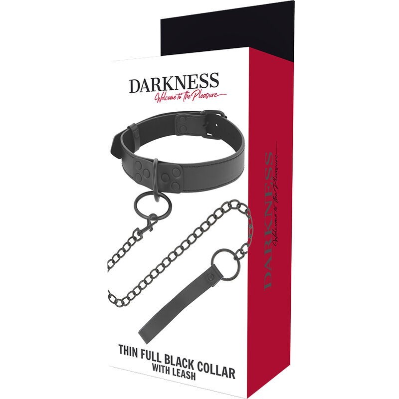 Darkness - Collana Nera Con Catena - DARKNESS BONDAGE - Collari e Guinzagli | erosidea.com