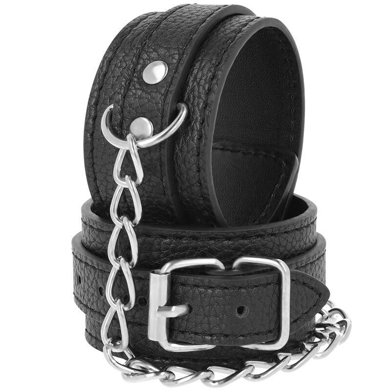 Darkness - Manette In Pelle Strutturata Nera - DARKNESS BONDAGE - Manette e Polsini | erosidea.com