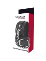 Darkness - Manette In Pelle Strutturata Nera - DARKNESS BONDAGE - Manette e Polsini | erosidea.com