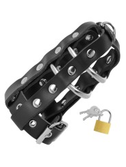 Darkness - Gabbia Di Castit In Pelle Con Serratura - DARKNESS BONDAGE - Costrittivi | erosidea.com
