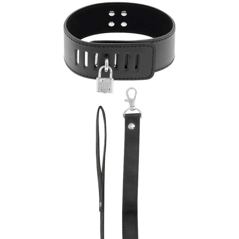 Darkness - Collare Bdsm Con Chiusura Nera - DARKNESS BONDAGE - Collari e Guinzagli | erosidea.com