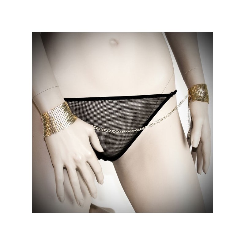 Bijoux - D‰Sir M‰Tallique Manette In Rete Di Metallo Dorato - BIJOUX DESIRE METALLIQUE - Manette e Polsini | erosidea.com