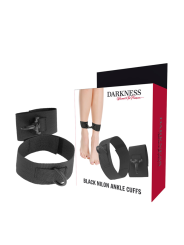 Darkness - Polsini Alla Caviglia In Nylon Nero - DARKNESS BONDAGE - Manette e Polsini | erosidea.com