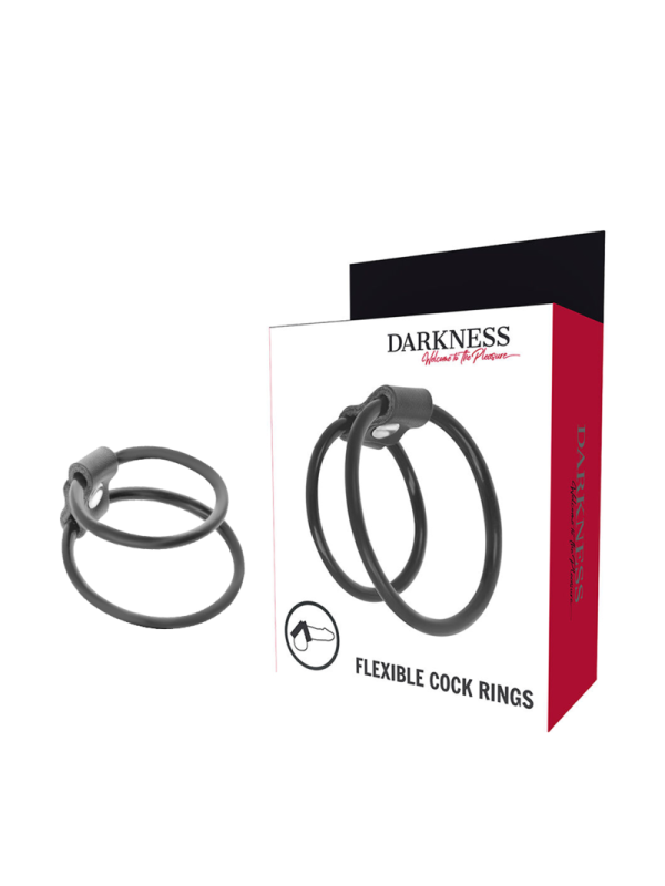 Darkness - Anelli Per Pene Duo Potenziatori. - DARKNESS BONDAGE - Anelli Fallici | erosidea.com