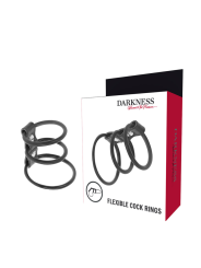 Darkness - Set Di 3 Anelli Per Pene Flessibili - DARKNESS BONDAGE - Anelli Fallici | erosidea.com