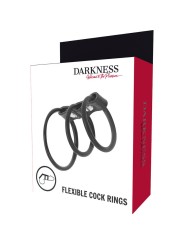 Darkness - Set Di 3 Anelli Per Pene Flessibili - DARKNESS BONDAGE - Anelli Fallici | erosidea.com