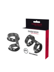 Darkness - Anello Regolabile Per Pene E Testicoli In Pelle - DARKNESS BONDAGE - Anelli Fallici | erosidea.com