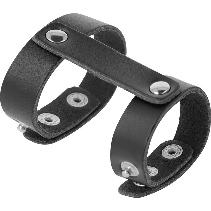 Darkness - Anello Regolabile Per Pene E Testicoli In Pelle - DARKNESS BONDAGE - Anelli Fallici | erosidea.com