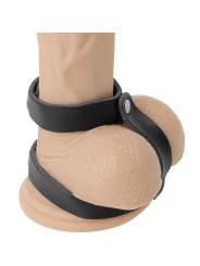 Darkness - Anello Regolabile Per Pene E Testicoli In Pelle - DARKNESS BONDAGE - Anelli Fallici | erosidea.com