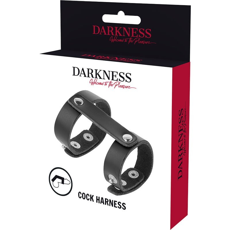 Darkness - Anello Regolabile Per Pene E Testicoli In Pelle - DARKNESS BONDAGE - Anelli Fallici | erosidea.com