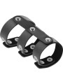Darkness - Anello Doppio Per Pene E Testicoli In Pelle Regolabile - DARKNESS BONDAGE - Anelli Fallici | erosidea.com
