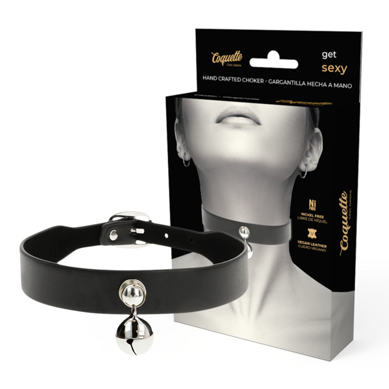 Coquette - Chic Desire Collana In Pelle Vegana Accessorio Donna Con Sonaglio - COQUETTE ACCESSORIES - Collari e Guinzagli | erosidea.com