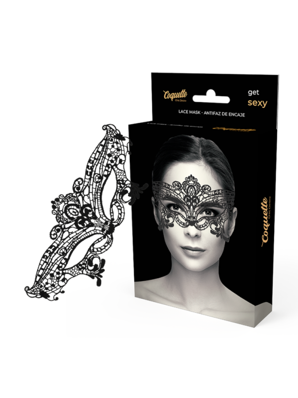 Coquette Chic Desire - Maschera Ampia In Pizzo Nero - COQUETTE ACCESSORIES - Maschere e Cappucci | erosidea.com