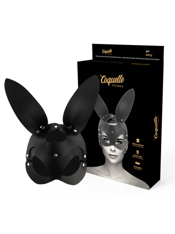 Coquette Chic Desire - Maschera Vegana In Pelle Con Orecchie Di Rabbit - COQUETTE ACCESSORIES - Maschere e Cappucci | erosidea.com
