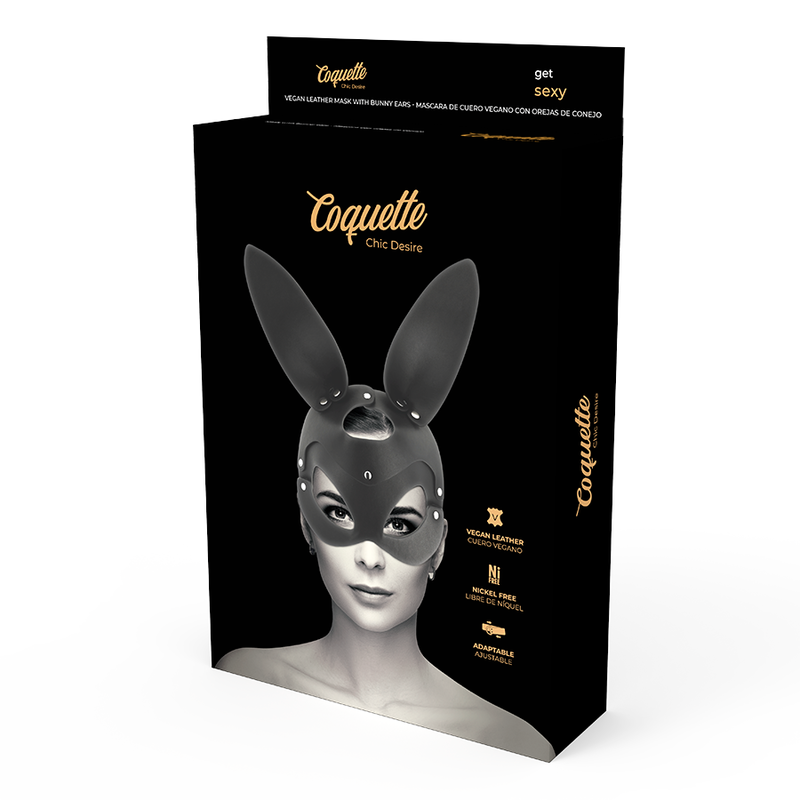 Coquette Chic Desire - Maschera Vegana In Pelle Con Orecchie Di Rabbit - COQUETTE ACCESSORIES - Maschere e Cappucci | erosidea.com