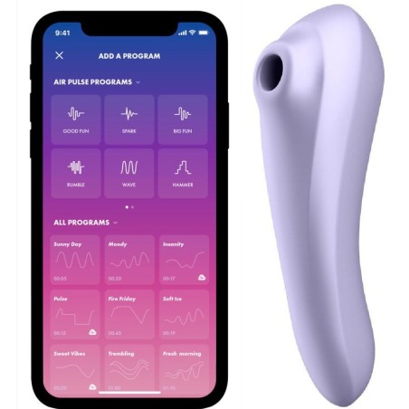 SATISFYER - VIBRATORE DUAL PLEASURE AIR PULSE MAUVE - SATISFYER CONNECT - Vibratori | erosidea.com