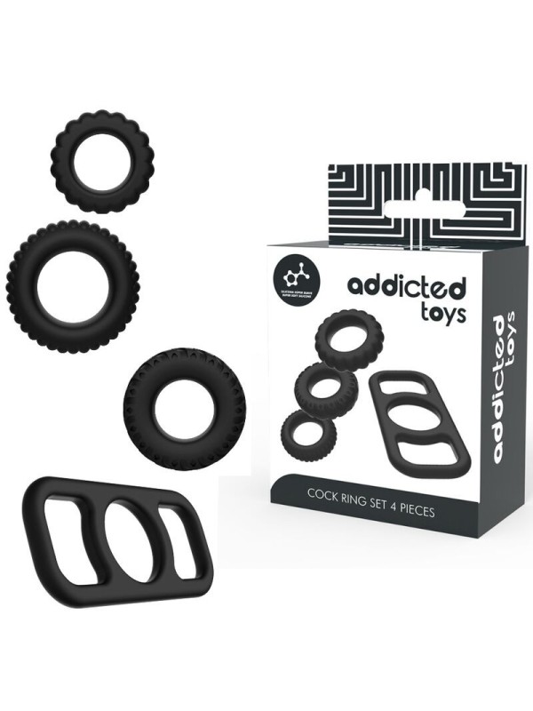 Addicted Toys - Set Di Anelli Per Pene - 4 Pezzi - Addicted Toys - Anelli Fallici | erosidea.com