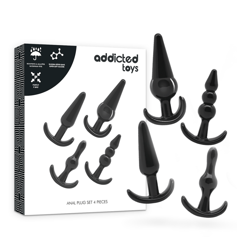 Addicted Toys - Set Di 4 Tappi Anali - Addicted Toys - Plug e Catene Anali | erosidea.com