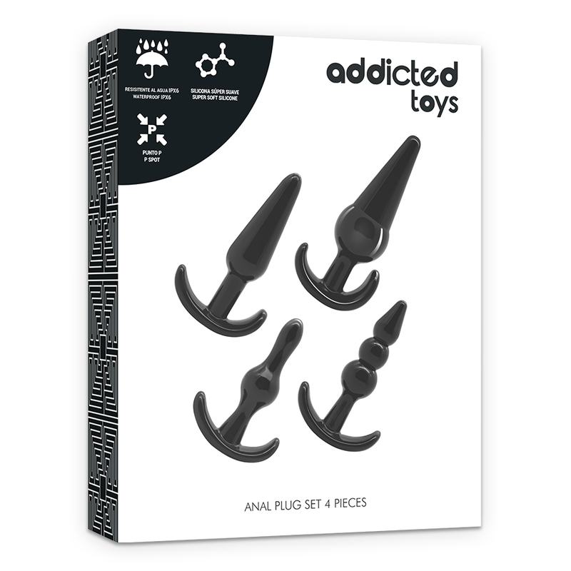 Addicted Toys - Set Di 4 Tappi Anali - Addicted Toys - Plug e Catene Anali | erosidea.com
