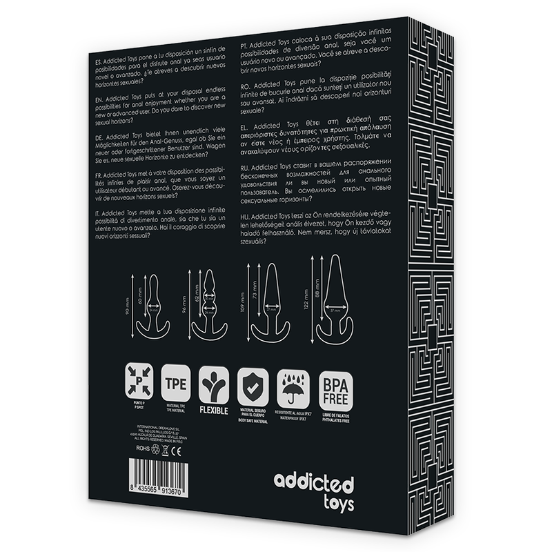 Addicted Toys - Set Di 4 Tappi Anali - Addicted Toys - Plug e Catene Anali | erosidea.com