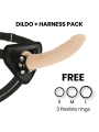 Delta Club - Toys Imbracatura + Dong Flesh Silicone 20 X 4 Cm - DELTACLUB - Strap-on e Imbracature | erosidea.com