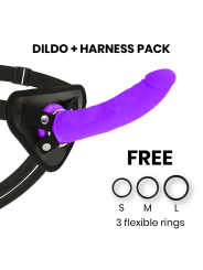 Delta Club - Toys Arnes + Dong Silicone Viola 20 X 4 Cm - DELTACLUB - Strap-on e Imbracature | erosidea.com