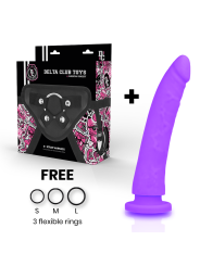 Delta Club - Toys Arnes + Dong Silicone Viola 20 X 4 Cm - DELTACLUB - Strap-on e Imbracature | erosidea.com