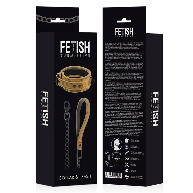 Fetish Submissive Origen - Collana Foderata In Neoprene Con Catena - FETISH SUBMISSIVE ORIGIN - Bondage | erosidea.com