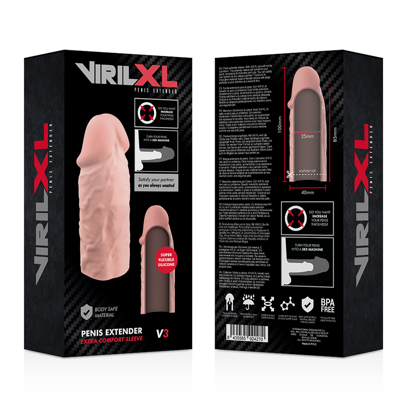 Virilxl - Estensione Naturale Del Pene In Silicone Liquido V3 - VIRILXL - Guaine e Prolunghe | erosidea.com