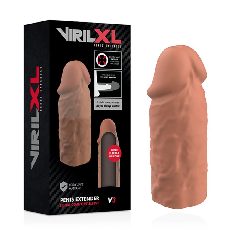 Virilxl - Estensione Del Pene In Silicone Liquido V3 Marrone - VIRILXL - Guaine e Prolunghe | erosidea.com