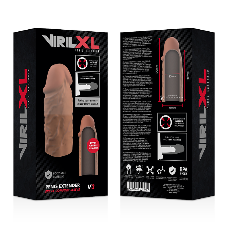 Virilxl - Estensione Del Pene In Silicone Liquido V3 Marrone - VIRILXL - Guaine e Prolunghe | erosidea.com