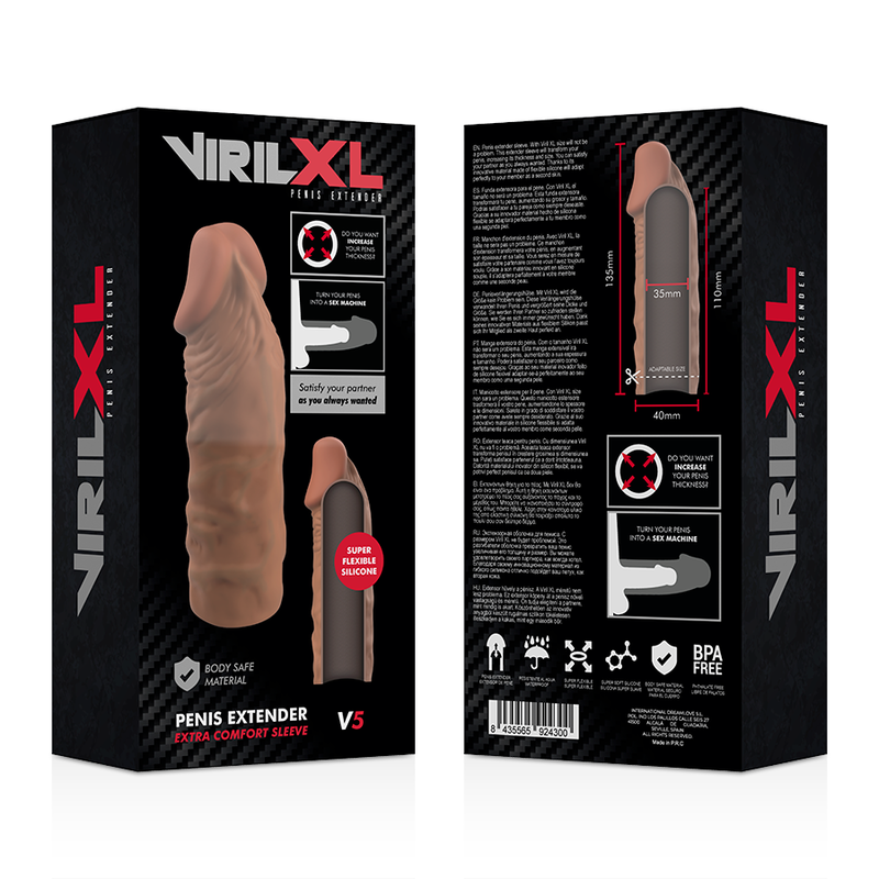 Virilxl - Estensione Del Pene In Silicone Liquido V5 Marrone - VIRILXL - Guaine e Prolunghe | erosidea.com