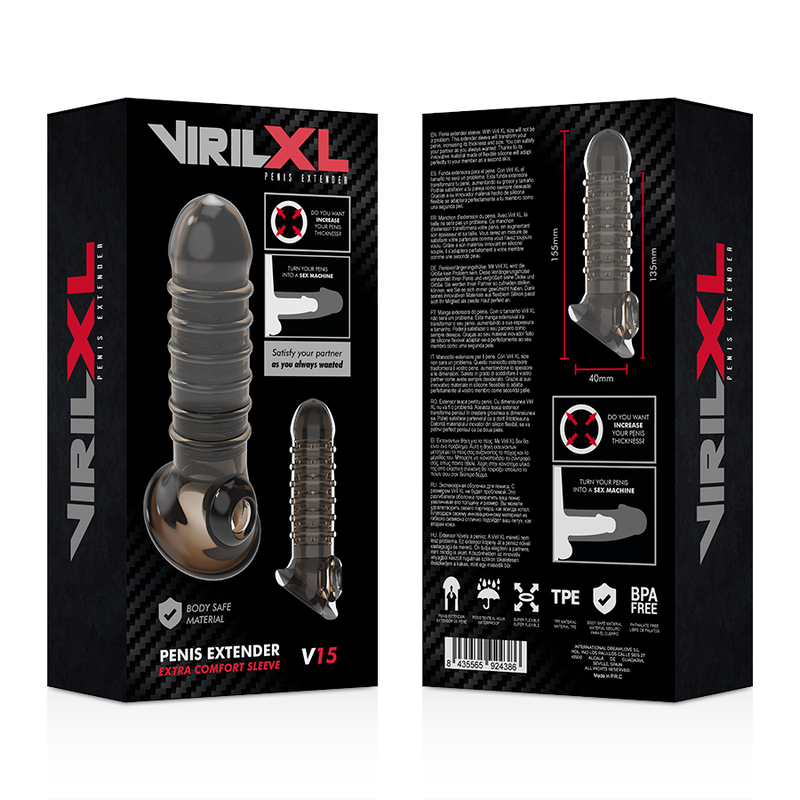 Guaina Virilxl Penis Extension V15 Nero - VIRILXL - Guaine e Prolunghe | erosidea.com