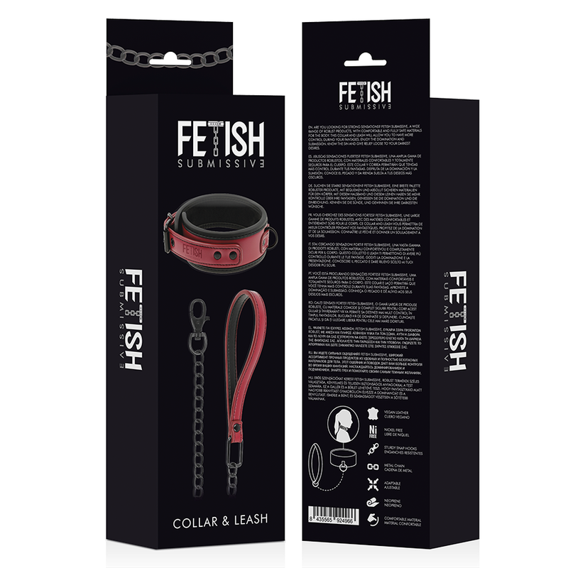 Fetish Submissive Dark Room - Collana A Catena Con Fodera In Neoprene - FETISH SUBMISSIVE DARK ROOM - Bondage | erosidea.com