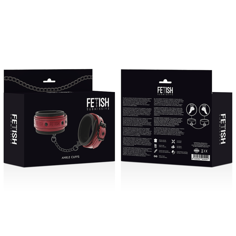 Fetish Submissive Dark Room - Manette Alla Caviglia Vegan In Pelle Con Fodera In Neoprene - FETISH SUBMISSIVE DARK ROOM - Manette e Polsini | erosidea.com