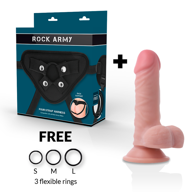 Rockarmy - Imbracatura + Panzer A Doppia Densit€ 17 Cm - ROCK ARMY - Strap-on e Imbracature | erosidea.com