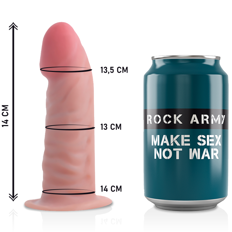 Rockarmy - Imbracatura + Dildo Realistico Tigre A Doppia Densit€ 14Cm - ROCK ARMY - Strap-on e Imbracature | erosidea.com
