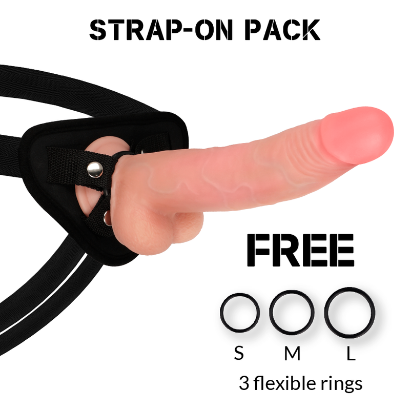 Rockarmy - Imbracatura + Leopard A Doppia Densit€ 23Cm - ROCK ARMY - Strap-on e Imbracature | erosidea.com