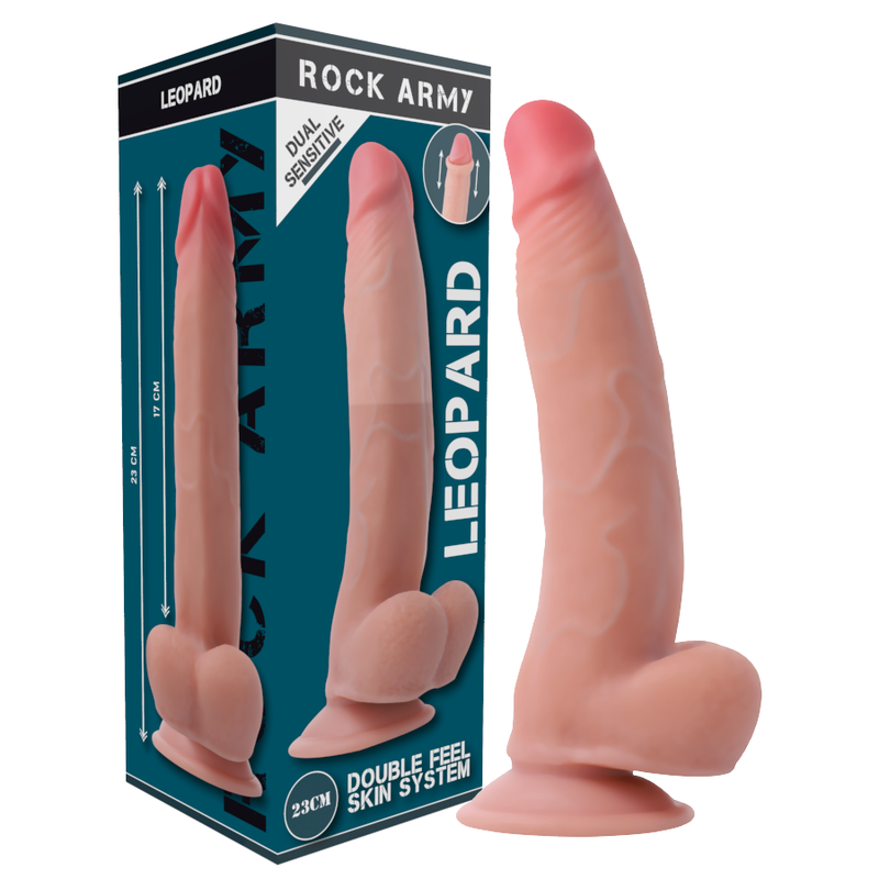 Rockarmy - Imbracatura + Leopard A Doppia Densit€ 23Cm - ROCK ARMY - Strap-on e Imbracature | erosidea.com