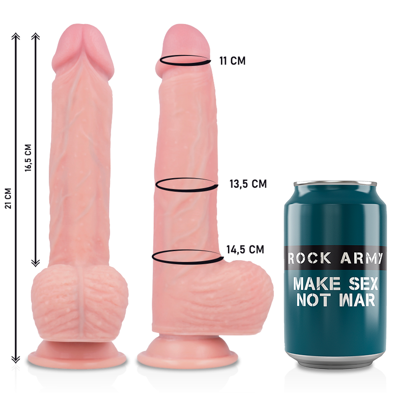Rockarmy - Imbracatura + Silicone Liquido Premium Spitfire Realistico 21Cm - ROCK ARMY - Strap-on e Imbracature | erosidea.com