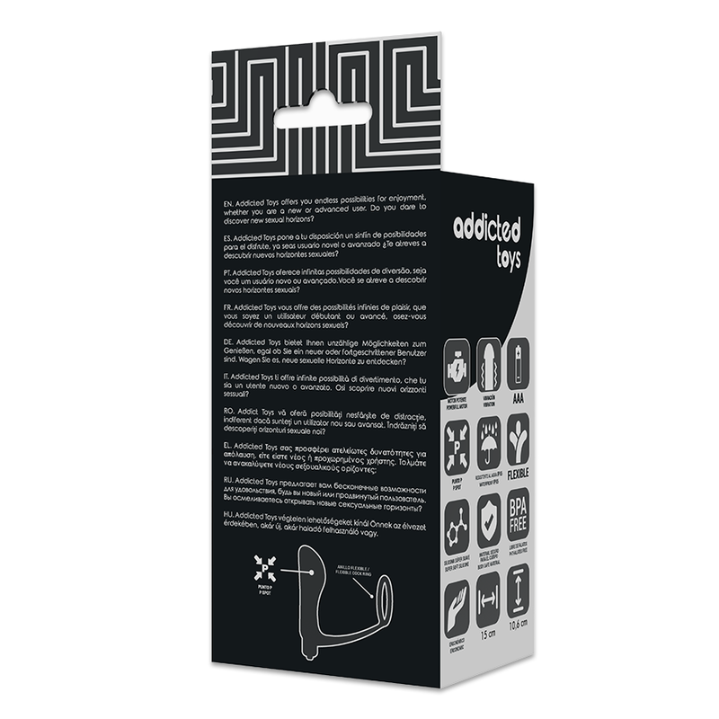 Addicted Toys - Plug Anale Vibrante Con Anello Del Pene - Addicted Toys - Plug e Catene Anali | erosidea.com