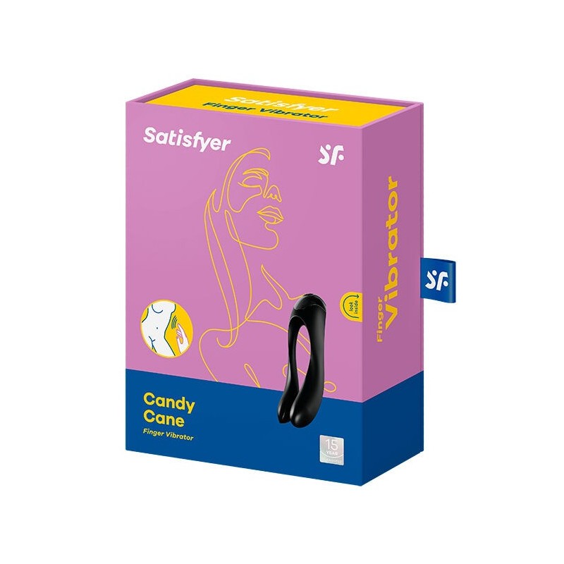 Vibratore Da Dito Candy Cane Nero - SATISFYER VIBRATOR - Vibratori | erosidea.com