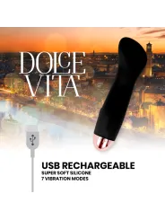 Vibratore Dolce Vita Ricaricabile One Black 10 Velocitƒâ‚¬ - DOLCE VITA - Vibratori | erosidea.com