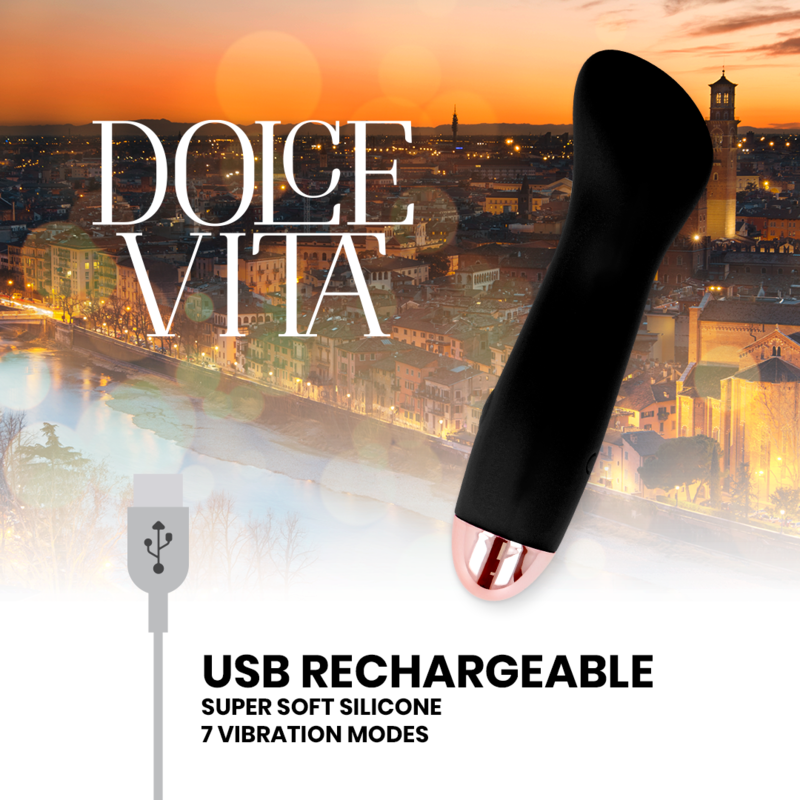 Vibratore Dolce Vita Ricaricabile One Black 10 Velocitƒâ‚¬ - DOLCE VITA - Vibratori | erosidea.com