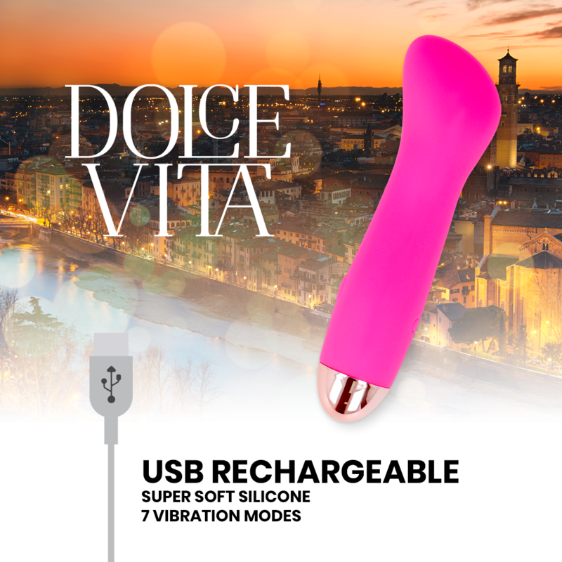 Dolce Vita - Vibratore Ricaricabile One Rosa 7 Velocit€ - DOLCE VITA - Vibratori | erosidea.com