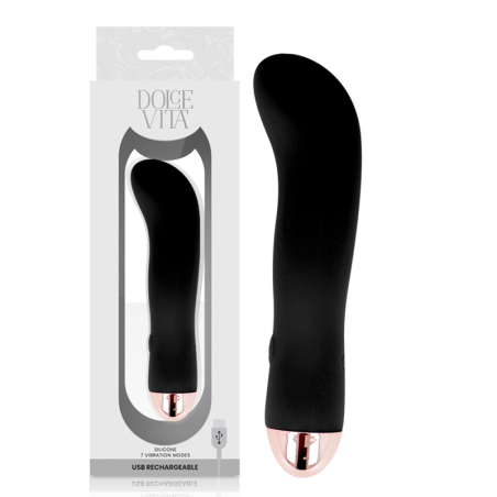 Dolce Vita - Vibratore Ricaricabile Due Nero 7 Velocit€ - DOLCE VITA - Vibratori | erosidea.com