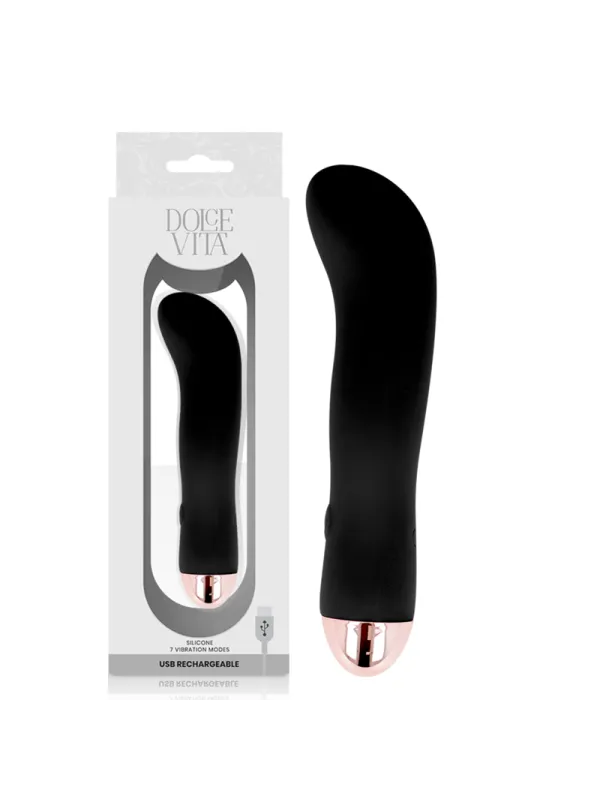 Dolce Vita - Vibratore Ricaricabile Due Nero 7 Velocit€ - DOLCE VITA - Vibratori | erosidea.com